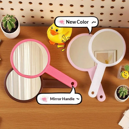 Zonyin Double Sided Round Makeup Mirror Portable Mini Handheld Cosmetic Mirror with Cute Handle Compact Vanity Mirror for Travel