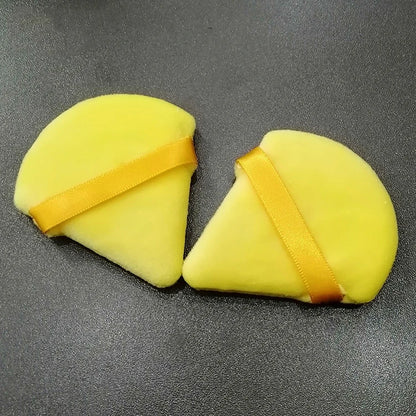 Zonyin Wholesale Super Soft Velour Triangle Powder Puff Custom Logo Label Makeup Puffs Velvet Face Cosmetic Puff for Women