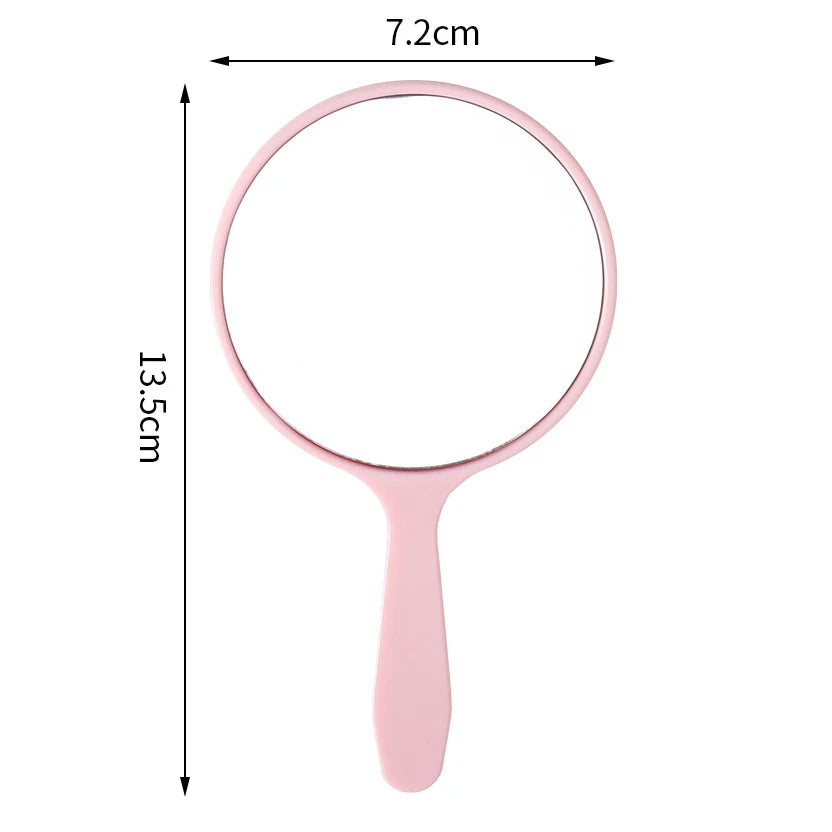 Zonyin Mini Handheld Custom logo Cosmetic Mirror Portable Plastic Pocket Round Hand Personalized Makeup Mirror for Travel Use