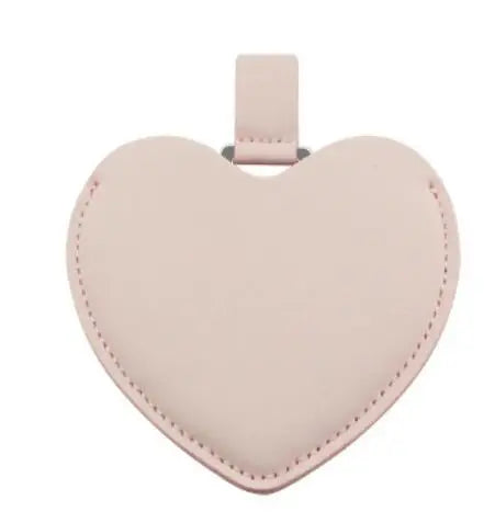 Zonyin High Quality Lovely Heart Design Compact Mirror No Break Stainless Steel Mirror  Pu Leather Pocket Mirror for Women Girls