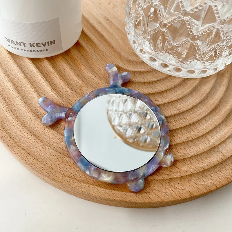 Zonyin Cute Marbled Acetate Small Pocket Cosmetic Mirror Portable Mini Travel Makeup Mirror Personalized Wholesale Promotion