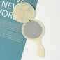 Zonyin Wholesale Custom Portable Handheld Makeup Small Mirror Leopard Pattern Round Rotary Cover Style Acetate Cosmetic Mirror