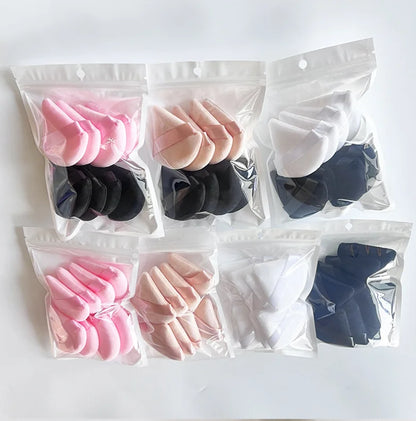Zonyin Hot Selling Customized Cosmetic Flocking Heart Puff Velvet Makeup Loose Powder Puff Triangle Soft Dry Use