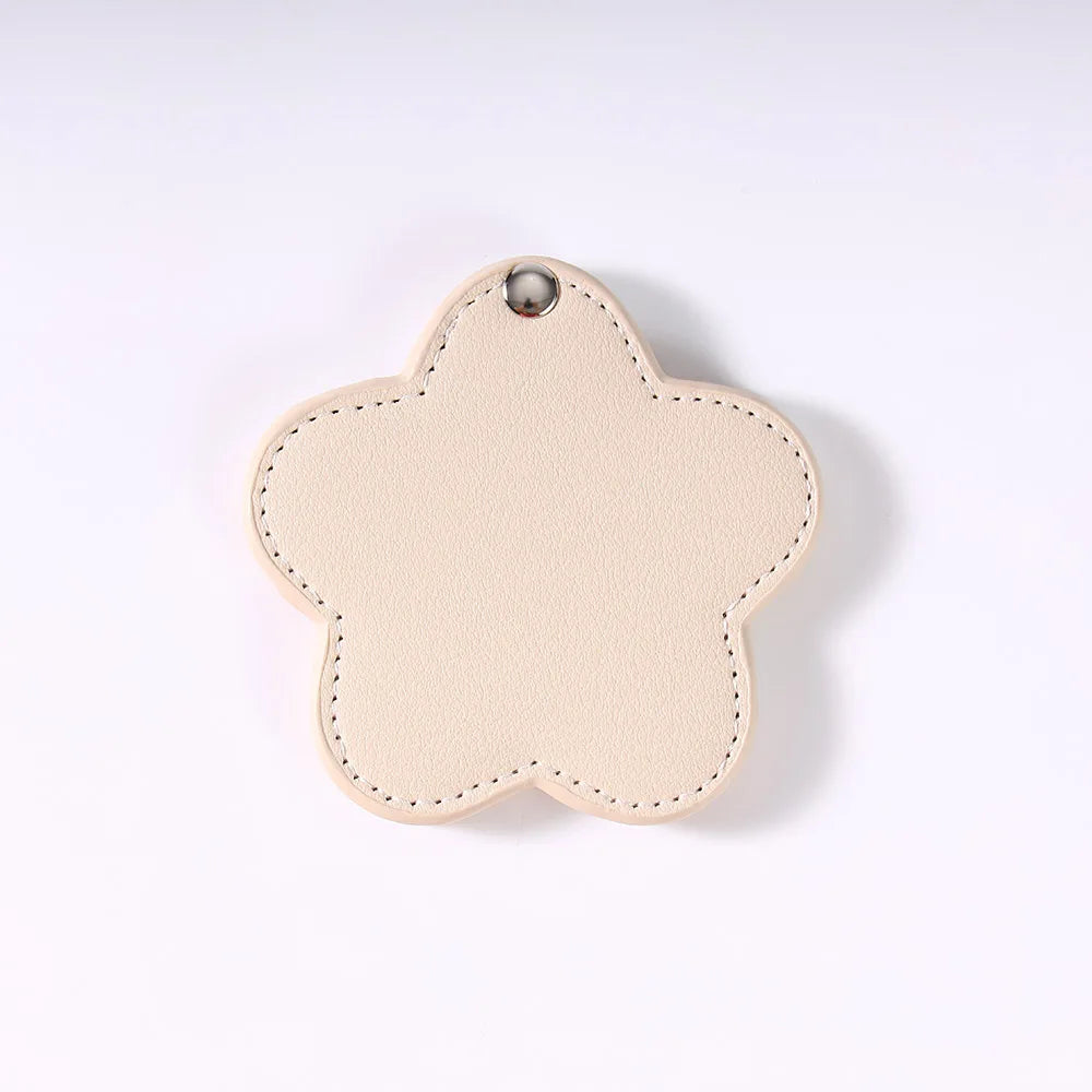Zonyin Portable Gold Shiny Star-Shaped Compact Mirror Custom Silver Pu Leather Small Travel Cosmetic Mirrors with Private Logo