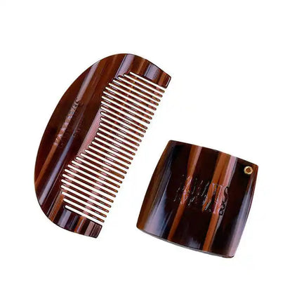 Zonyin New Design Acetate Travel Makeup Mirror Comb Set With Carved Logo Retro High-end Portable Pocket Mirror for Promotion