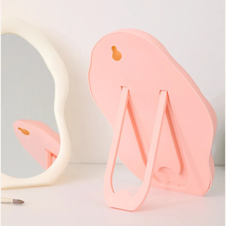 Zonyin New Design Wholesale Custom Plastic Makeup Mirror Cloud Shape Desktop HD Cosmetic Mirror Portable Beauty Vanity Mirror