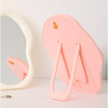 Zonyin New Design Wholesale Custom Plastic Makeup Mirror Cloud Shape Desktop HD Cosmetic Mirror Portable Beauty Vanity Mirror
