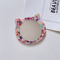 Zonyin Private Label Cat-Shape Travel Cosmetic Mirror Custom logo Acetate Small Pocket Mirror for Makeup Promotional Gift