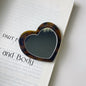 Zonyin New Design Acetate Mini Love Makeup Mirror and Comb KeyChain Heart-Shape Cute Cosmetic Mirror With Schoolbag Accessories