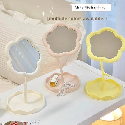 Zonyin Sunflower Shape Desktop Makeup Mirror Portable Cute Flower Table Cosmetic Mirror for Girls Room Decor Wholesale