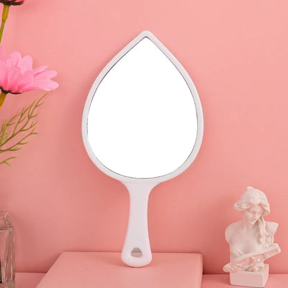 Zonyin Custom Logo ABS Plastic Cosmetic Mirror Leaf Shape Portable Mini Pocket Travel Mirror Handheld Hand Makeup Mirror