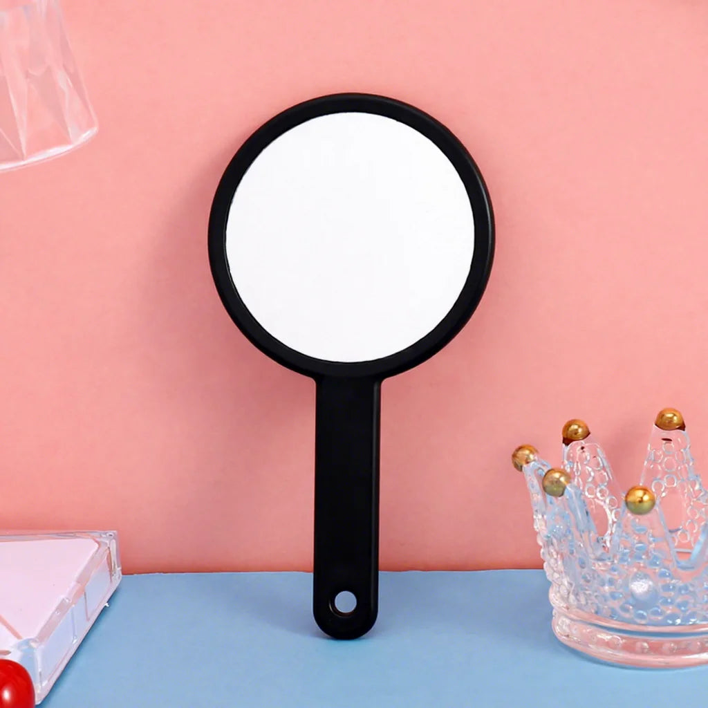 Zonyin Double Sided Round Makeup Mirror Portable Mini Handheld Cosmetic Mirror with Cute Handle Compact Vanity Mirror for Travel