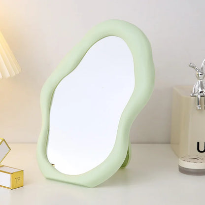 Zonyin New Design Wholesale Custom Plastic Makeup Mirror Cloud Shape Desktop HD Cosmetic Mirror Portable Beauty Vanity Mirror