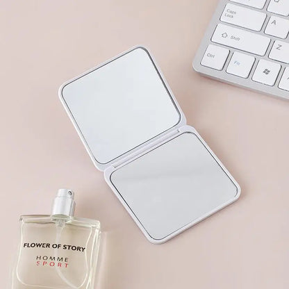 Zonyin Custom Logo Double Sided Square Small Mirror Portable Folding Travel Compact Makeup Pocket Mirror for Girl Women Gifts