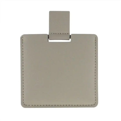 Zonyin High Quality Pink Square Shape Pocket Mirror Engraved Logo Small Pu Leather Metal Travel Cosmetic Makeup Mirror for Women