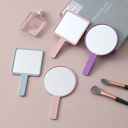 Zonyin Hot Sale Portable Square Round Makeup Mirror Small Handheld Cosmetic Hand Mirror for Girls Woman With Custom Logo