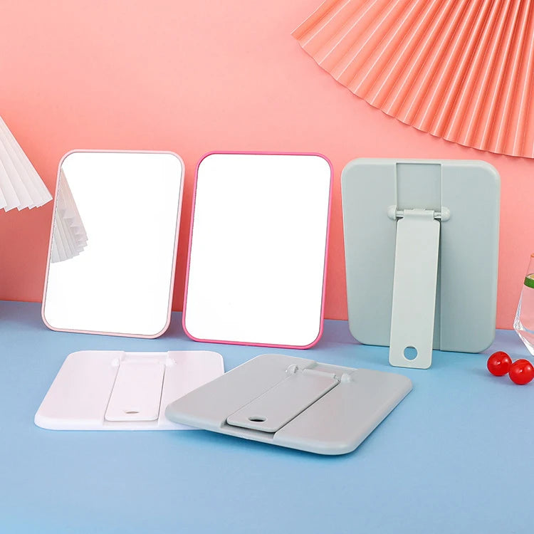Zonyin Multifunction Pocket Foldable Handheld Cosmetic Mirror Custom Logo Compact Tabletop Folding Makeup Mirror for Travel