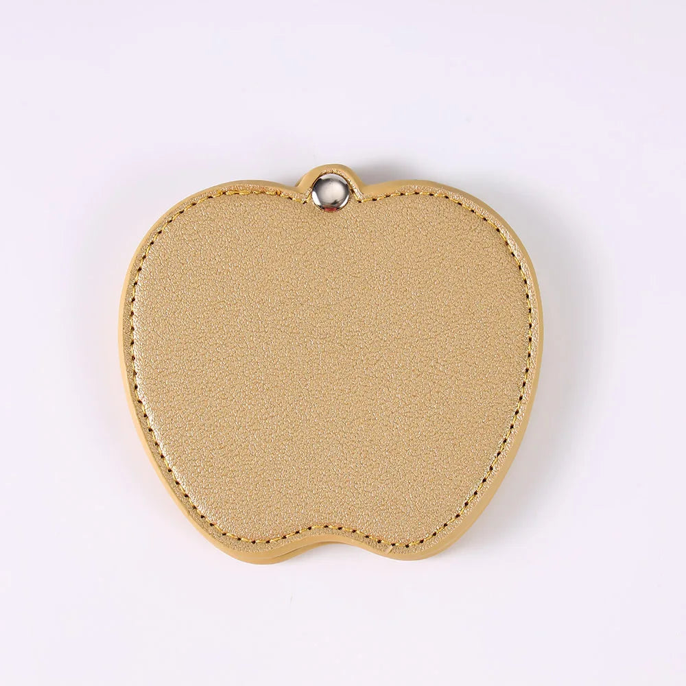 Zonyin Wholesale Gold Silver Apple Designed Travel Makeup Mirror Custom Logo Portable Small Pocket Mirrors for Christmas Gifts