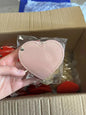 Zonyin Cute Red Heart Pu Leather HD Glass Pocket Makeup Mirror Custom Logo Portable Travel Mini Cosmetic Mirrors for Women Girls