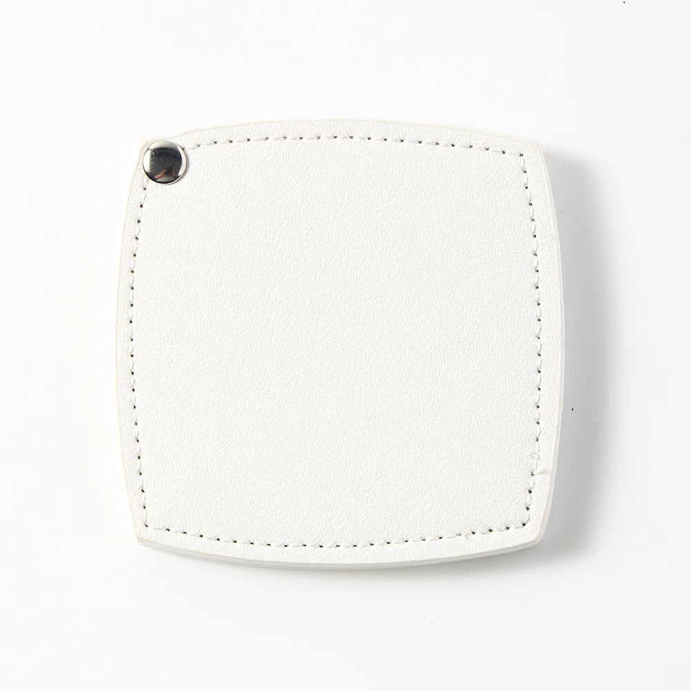 Zonyin Customized Logo Portable Square-Shape Vanity Makeup Mirror Travel Folding Pu Leather Pocket Compact Mirror for Girls Gift