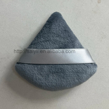 Zonyin Top Seller Triangle Powder Puff Makeup Sponge Soft Velour Cosmetic Puff Black Velvet Loose Powder Puffs for Face