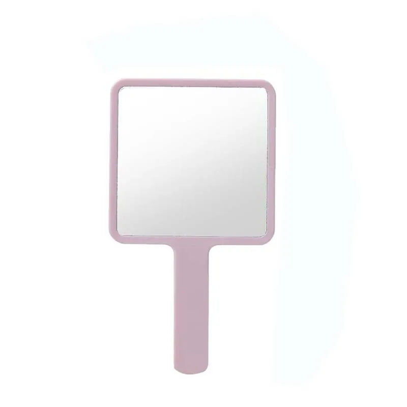 Zonyin Compact ABS Plastic Handheld Mirror Large Square Single-Sided Vanity Cosmetic Mirror Personalized Cute Small Handle