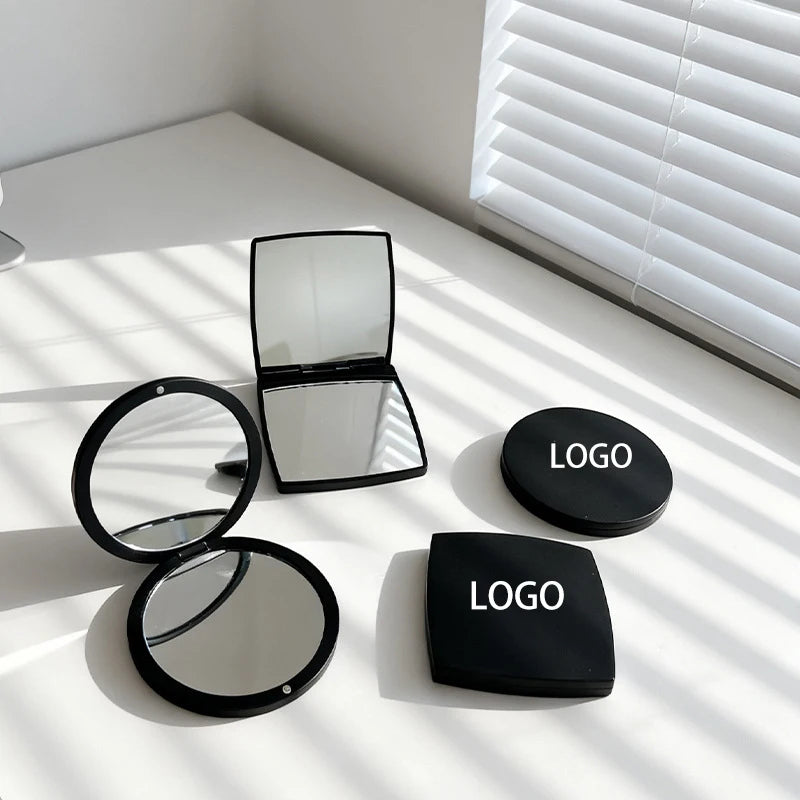 Zonyin Luxury Double-Sided Square Travel Cosmetic Mirror Handheld Pocket Mirror Personalized Makeup Mirror with Custom logo