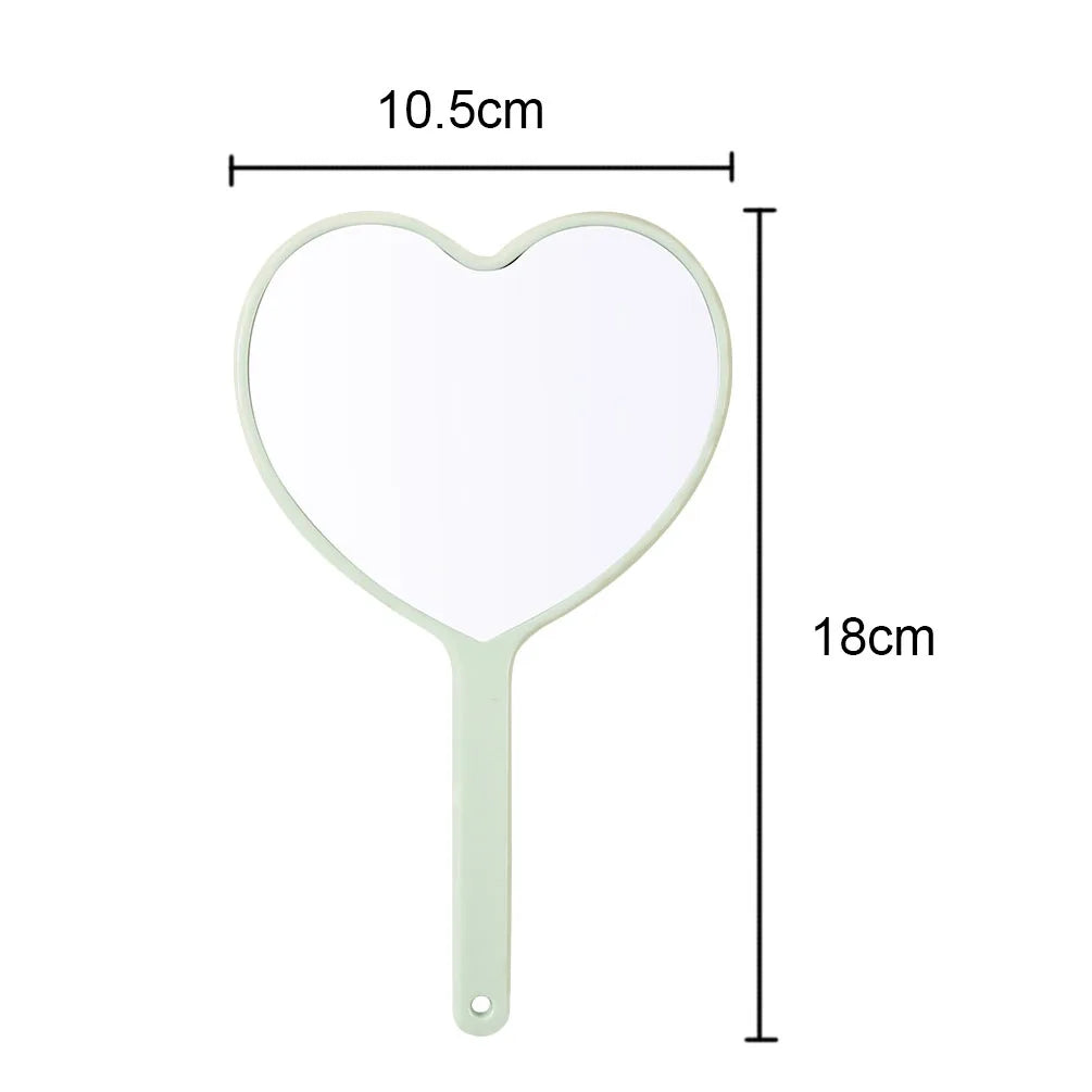 Zonyin Large Portable Travel Makeup Mirror Custom Logo Heart Shaped Hand Held Cosmetic Mirror Plastic Pocket Mirror for Girls