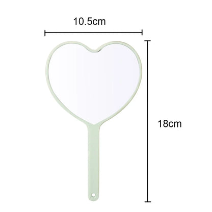 Zonyin Large Portable Travel Makeup Mirror Custom Logo Heart Shaped Hand Held Cosmetic Mirror Plastic Pocket Mirror for Girls