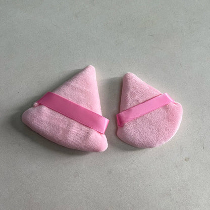 Zonyin Super Soft Velour Pure Cotton Powder Puff Custom Logo Beauty Sponge Face Makeup Triangle Powder Puffs for Face