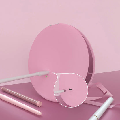 Zonyin Custom Logo Light LED Travel Makeup Mirror Compact Folding Handheld Magnifying Cosmetic Vanity Mirror Pocket Mini Size