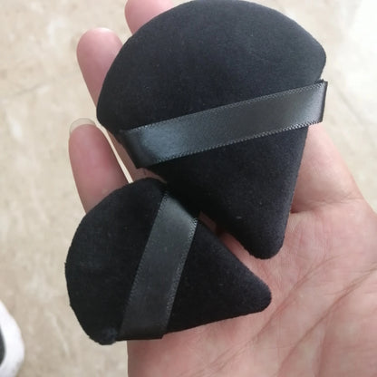 Zonyin New Arrival 3 Packs Mini Large Cute Triangle Powder Puff Super Soft Small Big Velvet Finger Powder Puff for Face