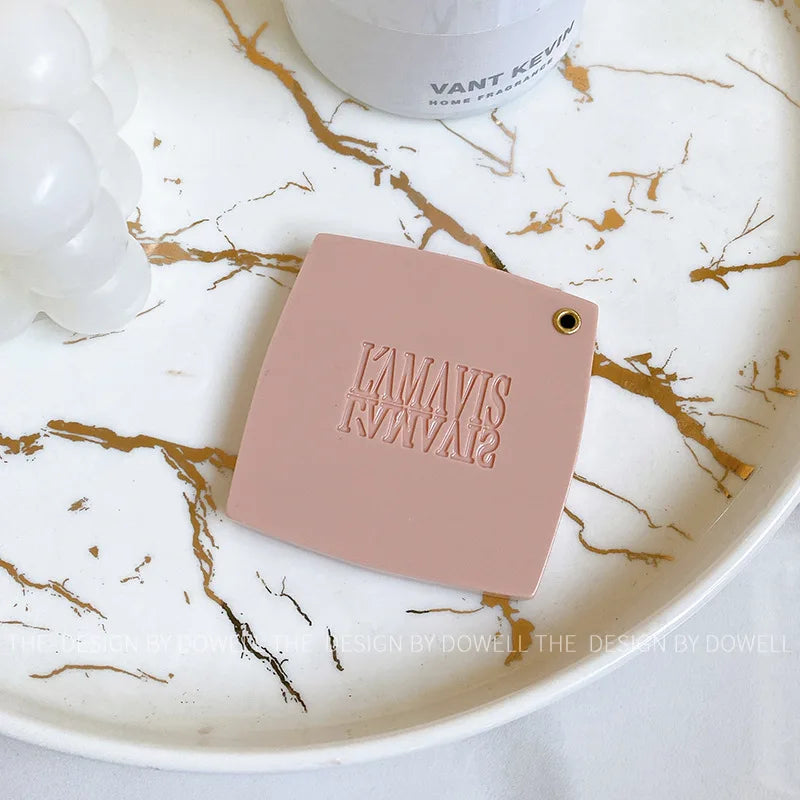 Zonyin New Design Acetate Travel Makeup Mirror Comb Set With Carved Logo Retro High-end Portable Pocket Mirror for Promotion