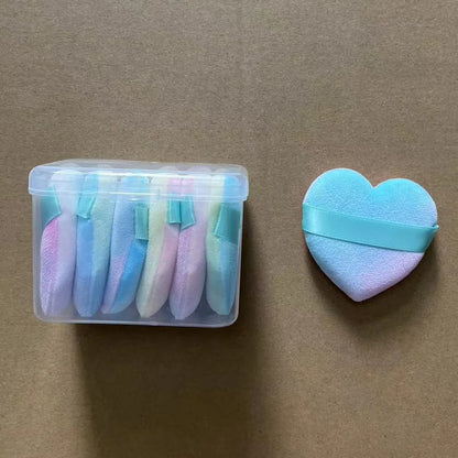 Zonyin Wholesale Cheap Gift Small Face Powder Puff Soft Triangle Makeup Puff Velour Puff With Plastic Box