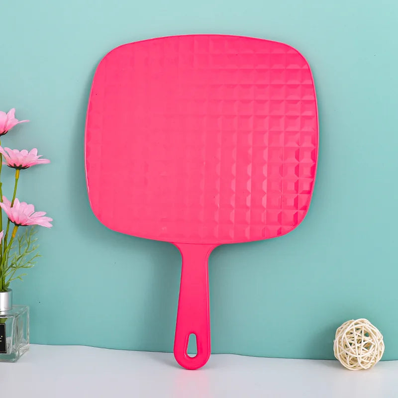 Zonyin Custom Large Size Plastic Handheld Cosmetic Mirror High Quality Big Handheld Mirror for Hair Beauty Salon