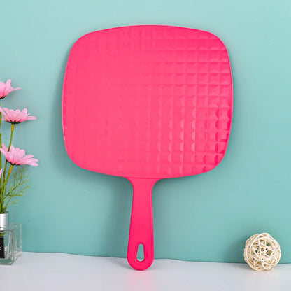 Zonyin Custom Large Size Plastic Handheld Cosmetic Mirror High Quality Big Handheld Mirror for Hair Beauty Salon