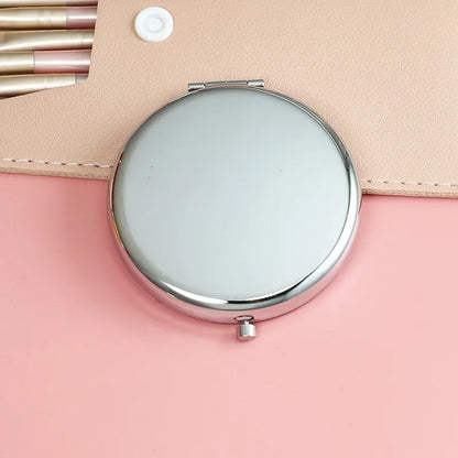Zonyin Customizable 70mm Round Cosmetic Desktop Mirror Portable with Dual Sides and Magnifying Feature Small Size D-shaped