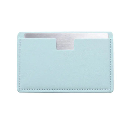 Zonyin Wholesale Rectangle Pull-out Design Travel Makeup Stainless Steel Mirror Custom Your Brand Logo With Pu Leather Case