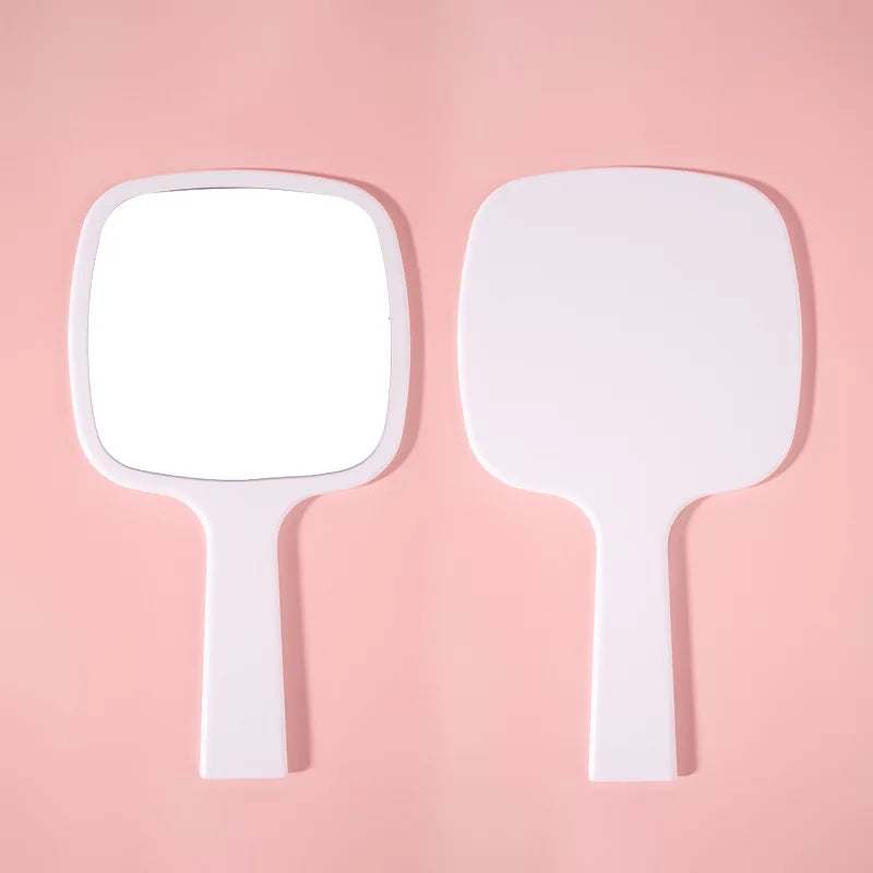 Zonyin Best Selling Large Square Hand Mirror Custom Logo Salon Barber Makeup Mirrors Handheld Mirror With Handle Makeup Tool