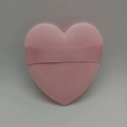 Zonyin Cute Heart Shaped Velvet Powder Puff Soft Love Design Velour Makeup Sponge Puff Cosmetic Powder Puff for Girls
