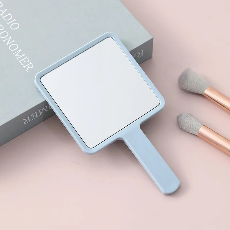 Zonyin Hot Sale Portable Square Round Makeup Mirror Small Handheld Cosmetic Hand Mirror for Girls Woman With Custom Logo