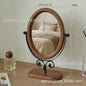 Zonyin Desktop Oval Rotating 360 Makeup Mirror Ins Style Dressing Table Mirror High Aesthetic Bedroom Vanity Mirror