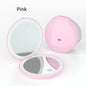 Zonyin Round Magnifying Led Portable Touch Screen Makeup Mirror Vanity Mirror With Light Compact Pocket Travel Mirror With Logo