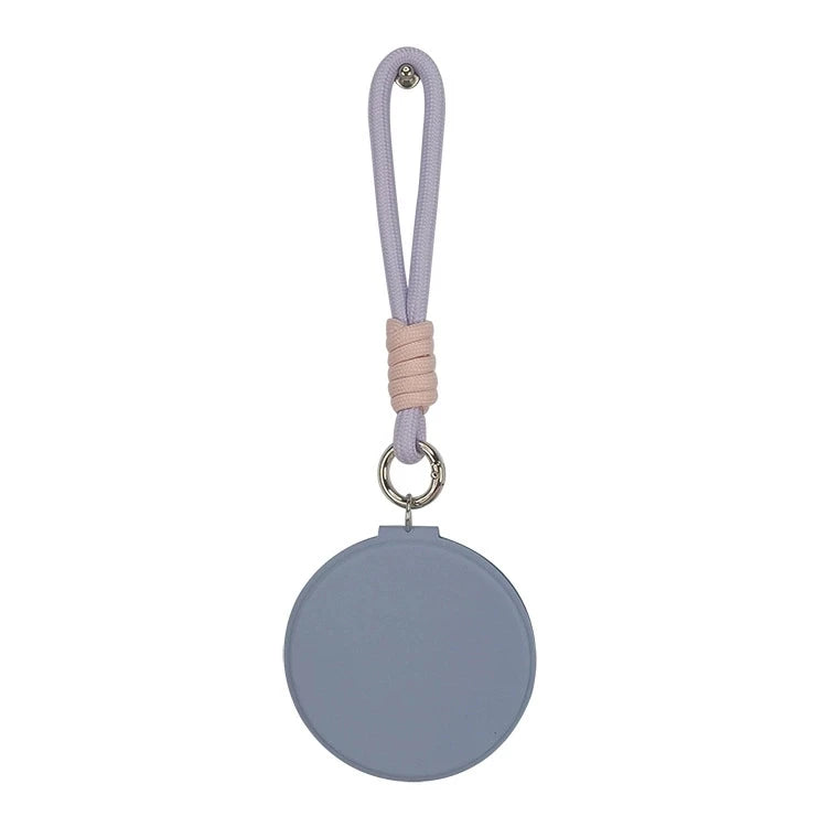Zonyin New Design Cute Pink Double Sided Round Small Pocket Mirror 1x 2x Magnifying Compact Mirror With Pu Leather Hanging Rope