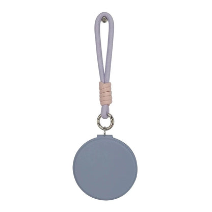 Zonyin New Design Cute Pink Double Sided Round Small Pocket Mirror 1x 2x Magnifying Compact Mirror With Pu Leather Hanging Rope
