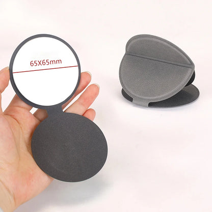 Zonyin Factory Price PU Leather Round Stainless Steel Makeup Mirror Multifunction Portable Foldable Purse Mirror for Promotion