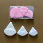 Zonyin Best Selling 3pcs Small Big Super Soft Velour Triangle Powder Puff With PVC Box Velvet Cosmetic Puffs ForMake up