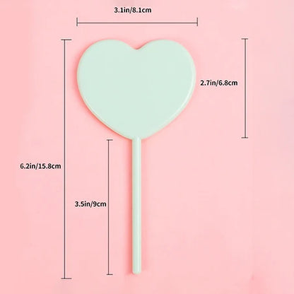 Zonyin Cheap Promotion Gift Cute Mini Heart Hand Cosmetic Mirror Custom Logo Small Love Handheld Makeup Mirror for Women Girls