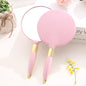Zonyin Promotion Retro Plastic Round Handheld Cosmetic Mirror Custom Private Label Portable Square Makeup Mirror with Handle