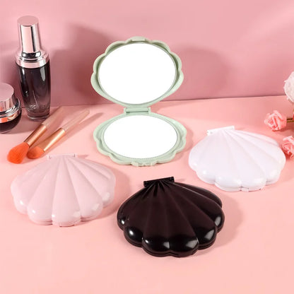 Zonyin New Hot Sale Fantasy Pink Double-sided Shell 2X Magnifying Travel Pocket Mirror Mini Compact Portable HD Makeup Mirror